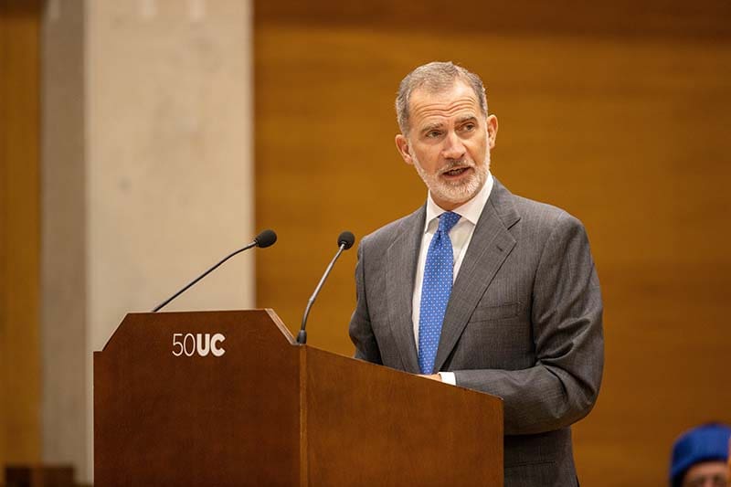 King Felipe VI of Spain during his speech in Santander (Spain)