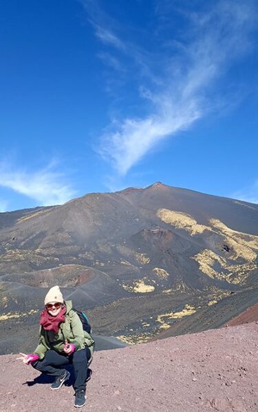 Fabiola Baquero at Etna volcano Fabiola Baquero at Etna volcano