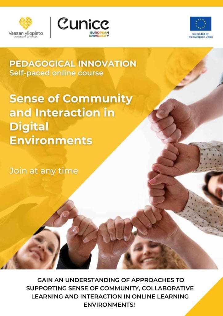 Poster of Course Sense of Community and Interaction in Digital Environments