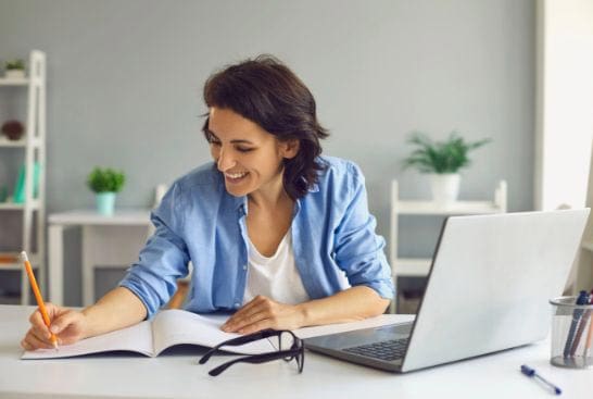 Lady studying
