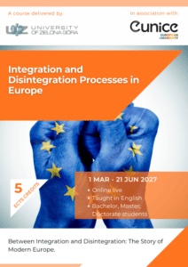 Integration and Disintegration Processes in Europe 26-27 S2